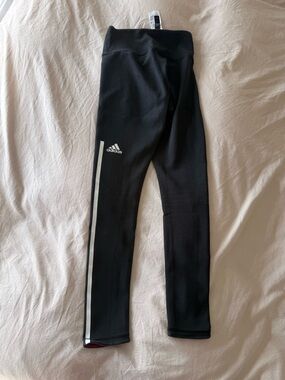 adidas Black Leggings with White Side Stripe